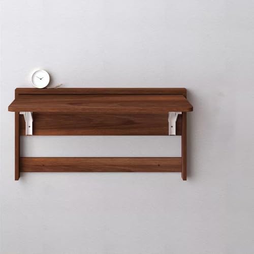 IvyLoutish Klapptischhalterungen zur Wandmontage, aus Massivholz-Laminat und Karbonstahl-Halterung für Zuhause, Büro, Waschküche (braun, 83 x 47 cm) von IvyLoutish