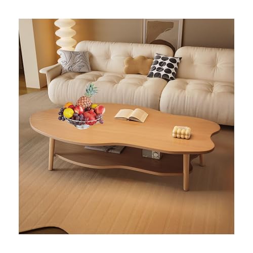 IvyLoutish Mid Century Ovaler Couchtisch, unregelmäßiger Teetisch, moderne Wolkenform, Esstisch, Beistelltisch für Wohnzimmer, multifunktional, Schlafzimmer, Freizeittisch (Holz, doppelstöckig, 100 x IvyLoutish Mid Century Ovaler Couchtisch, unregelmäßiger Teetisch, moderne Wolkenform, Esstisch, Beistelltisch für Wohnzimmer, multifunktional, Schlafzimmer, Freizeittisch (Holz, doppelstöckig, 100 x von IvyLoutish