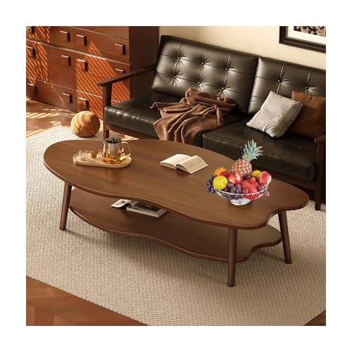 IvyLoutish Mid Century Ovaler Couchtisch, unregelmäßiger Teetisch, moderne Wolkenform, Esstisch, Beistelltisch für Wohnzimmer, multifunktional, Schlafzimmer, Freizeittisch (braun, doppelstöckig, 100 x IvyLoutish Mid Century Ovaler Couchtisch, unregelmäßiger Teetisch, moderne Wolkenform, Esstisch, Beistelltisch für Wohnzimmer, multifunktional, Schlafzimmer, Freizeittisch (braun, doppelstöckig, 100 x von IvyLoutish