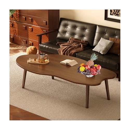 IvyLoutish Mid Century Ovaler Couchtisch, unregelmäßiger Teetisch, moderne Wolkenform, Esstisch, Beistelltisch für Wohnzimmer, multifunktional, Schlafzimmer, Freizeittisch (braun, einstöckig, 120 x 60 IvyLoutish Mid Century Ovaler Couchtisch, unregelmäßiger Teetisch, moderne Wolkenform, Esstisch, Beistelltisch für Wohnzimmer, multifunktional, Schlafzimmer, Freizeittisch (braun, einstöckig, 120 x 60 von IvyLoutish