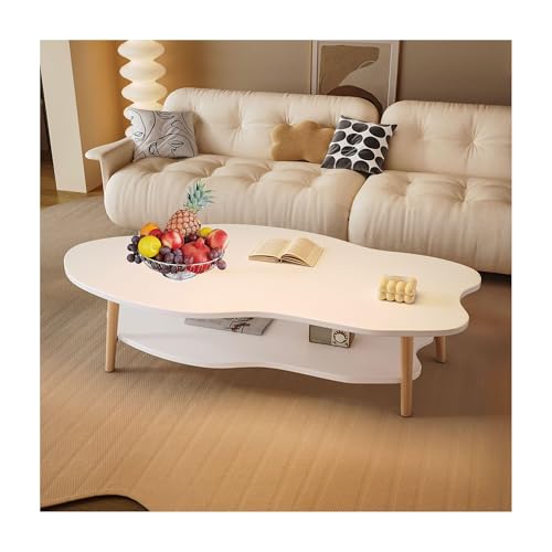 IvyLoutish Mid Century Ovaler Couchtisch, unregelmäßiger Teetisch, moderne Wolkenform, Esstisch, Beistelltisch für Wohnzimmer, multifunktional, Schlafzimmer, Freizeittisch (weiß, doppelstöckig, 100 x IvyLoutish Mid Century Ovaler Couchtisch, unregelmäßiger Teetisch, moderne Wolkenform, Esstisch, Beistelltisch für Wohnzimmer, multifunktional, Schlafzimmer, Freizeittisch (weiß, doppelstöckig, 100 x von IvyLoutish