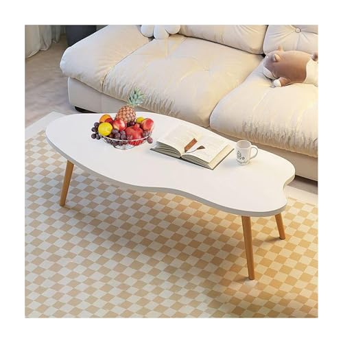 IvyLoutish Mid Century Ovaler Couchtisch, unregelmäßiger Teetisch, moderne Wolkenform, Esstisch, Beistelltisch für Wohnzimmer, multifunktional, Schlafzimmer, Freizeittisch (weiß, einstöckig, 100 x 50 IvyLoutish Mid Century Ovaler Couchtisch, unregelmäßiger Teetisch, moderne Wolkenform, Esstisch, Beistelltisch für Wohnzimmer, multifunktional, Schlafzimmer, Freizeittisch (weiß, einstöckig, 100 x 50 von IvyLoutish