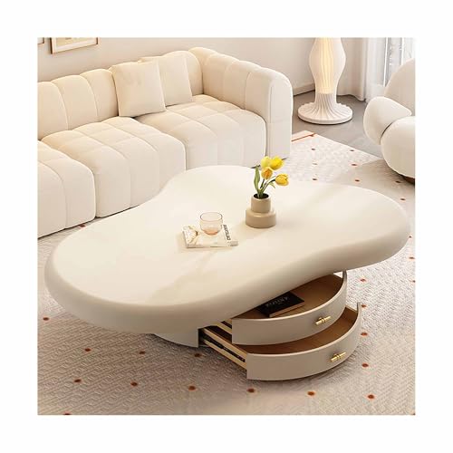 IvyLoutish Moderner Couchtisch mit Wolken, niedlicher Teetisch mit doppellagiger Schublade, unregelmäßiger Beistelltisch für den Innenbereich, für Wohnzimmer, gewellter Couchtisch für Balkon/Terrasse IvyLoutish Moderner Couchtisch mit Wolken, niedlicher Teetisch mit doppellagiger Schublade, unregelmäßiger Beistelltisch für den Innenbereich, für Wohnzimmer, gewellter Couchtisch für Balkon/Terrasse von IvyLoutish