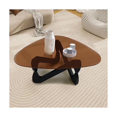 IvyLoutish Moderner ovaler Couchtisch aus Glas, dreieckig, Teetisch für Wohnzimmer, Mitte des Jahrhunderts, Beistelltisch, unregelmäßige Wassertropfen-Form, Beistelltisch für kleine Räume, Balkon IvyLoutish Moderner ovaler Couchtisch aus Glas, dreieckig, Teetisch für Wohnzimmer, Mitte des Jahrhunderts, Beistelltisch, unregelmäßige Wassertropfen-Form, Beistelltisch für kleine Räume, Balkon von IvyLoutish