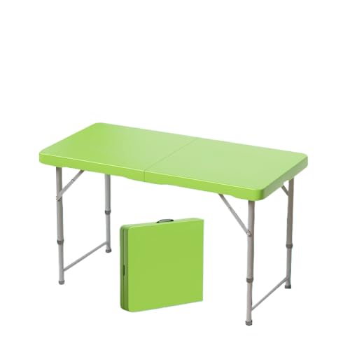 IvyLoutish Picknicktisch, faltbar, höhenverstellbar, stabile Struktur, zusammenklappbarer Campingtisch, tragbar für Wandern, Camping, Picknick (grün) von IvyLoutish