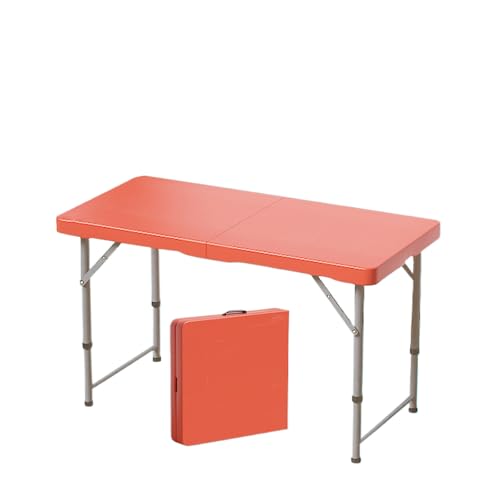IvyLoutish Picknicktisch, faltbar, höhenverstellbar, stabile Struktur, zusammenklappbarer Campingtisch, tragbar für Wandern, Camping, Picknick (rot) von IvyLoutish