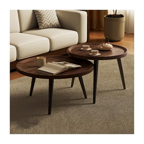 IvyLoutish Rundes Couchtisch-Set, stapelbar, Beistelltisch, Kombi, Teetische aus der Mitte des Jahrhunderts, in 2 Größen für Wohnzimmer, kleiner Raum, Schlafzimmer, Büro, Balkon, Hof, einfache Montage IvyLoutish Rundes Couchtisch-Set, stapelbar, Beistelltisch, Kombi, Teetische aus der Mitte des Jahrhunderts, in 2 Größen für Wohnzimmer, kleiner Raum, Schlafzimmer, Büro, Balkon, Hof, einfache Montage von IvyLoutish