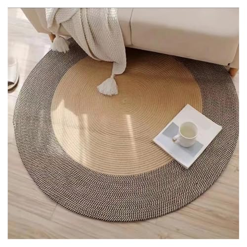 IvyLoutish Stroh-Sitzkissen, rund, Bodenmatte, Bodenmatte, 40 cm, Schwarz von IvyLoutish