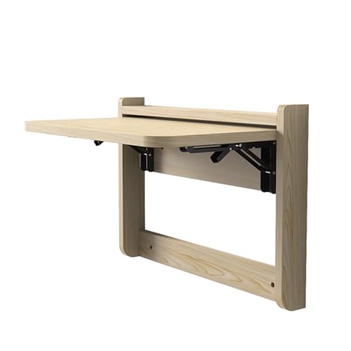 IvyLoutish Wandmontierter Klapptisch aus Holz, multifunktional, zusammenklappbar, Wandmontage, Laptop-Computertisch für Zuhause, Büro (Natur, 53 x 37 cm) von IvyLoutish