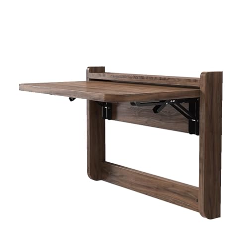 IvyLoutish Wandmontierter Klapptisch aus Holz, multifunktional, zusammenklappbar, Wandmontage, Laptop-Computertisch für Zuhause, Büro (braun, 53 x 37 cm) von IvyLoutish