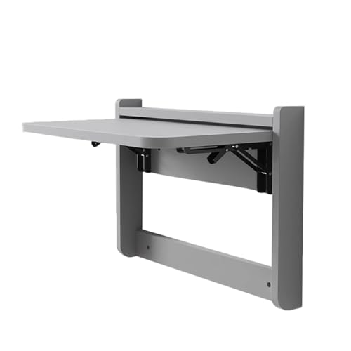 IvyLoutish Wandmontierter Klapptisch aus Holz, multifunktional, zusammenklappbar, Wandmontage, Laptop-Computertisch für Zuhause, Büro (grau, 63 x 47 cm) von IvyLoutish