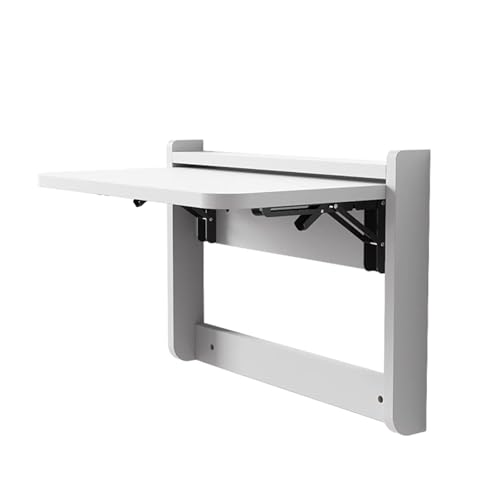 IvyLoutish Wandmontierter Klapptisch aus Holz, multifunktional, zusammenklappbar, Wandmontage, Laptop-Computertisch für Zuhause, Büro (weiß, 63 x 47 cm) von IvyLoutish
