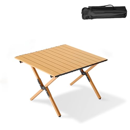 Klappbarer Campingtisch, tragbar, aus Karbonstahl, Outdoor-Klapptisch mit Tragetasche, leicht, für Camping, Wandern, Rucksackreisen, Picknick, Natur, 60 x 60 x 42 cm Klappbarer Campingtisch, tragbar, aus Karbonstahl, Outdoor-Klapptisch mit Tragetasche, leicht, für Camping, Wandern, Rucksackreisen, Picknick, Natur, 60 x 60 x 42 cm von IvyLoutish
