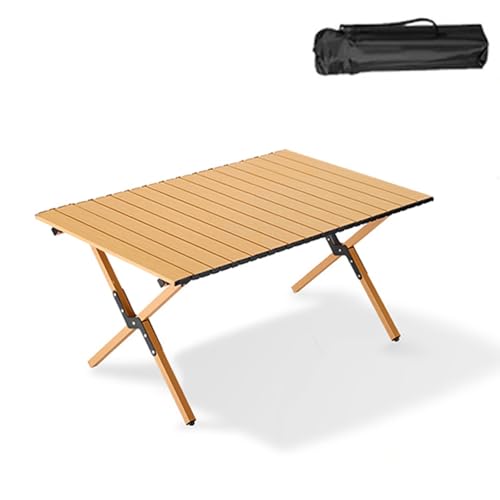 Klappbarer Campingtisch, tragbar, aus Karbonstahl, Outdoor-Klapptisch mit Tragetasche, leicht, für Camping, Wandern, Rucksackreisen, Picknick, Natur, 90 x 60 x 42 cm Klappbarer Campingtisch, tragbar, aus Karbonstahl, Outdoor-Klapptisch mit Tragetasche, leicht, für Camping, Wandern, Rucksackreisen, Picknick, Natur, 90 x 60 x 42 cm von IvyLoutish