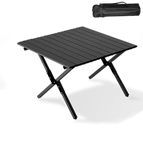 Klappbarer Campingtisch, tragbar, aus Karbonstahl, Outdoor-Klapptisch mit Tragetasche, leicht, für Camping, Wandern, Rucksackreisen, Picknick, Schwarz, 60 x 60 x 42 cm Klappbarer Campingtisch, tragbar, aus Karbonstahl, Outdoor-Klapptisch mit Tragetasche, leicht, für Camping, Wandern, Rucksackreisen, Picknick, Schwarz, 60 x 60 x 42 cm von IvyLoutish