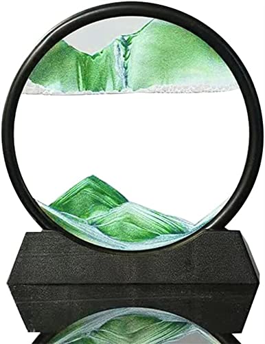 Fließendes Sandgemälde, Bewegliches Sandkunstbild, rundes Glasgemälde, 3D-Tiefsee-Sandlandschaft, fließender Sand, Kunstdekor, Lampe, Desktop-Sandkunstspielzeug, entspannende Dekorationen für Zuhause von IvyTantor