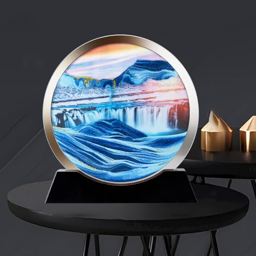 Fließendes Sandgemälde, Bewegtes Sandgemälde, Bewegtes Sandkunstbild, Runder Sandkunstrahmen, Sandlandschaft in Bewegung, Dynamische 3D-Anzeige, Fließender Sandrahmen für Bücherregale im Homeoffice Fließendes Sandgemälde, Bewegtes Sandgemälde, Bewegtes Sandkunstbild, Runder Sandkunstrahmen, Sandlandschaft in Bewegung, Dynamische 3D-Anzeige, Fließender Sandrahmen für Bücherregale im Homeoffice von IvyTantor