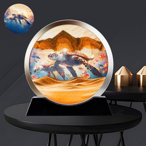 Fließendes Sandgemälde, Bewegtes Sandgemälde, bewegtes Sandkunstbild, runder Sandkunstrahmen, Sandlandschaft in Bewegung, dynamische 3D-Anzeige, fließender Sandrahmen für Bücherregale im Homeoffice Fließendes Sandgemälde, Bewegtes Sandgemälde, bewegtes Sandkunstbild, runder Sandkunstrahmen, Sandlandschaft in Bewegung, dynamische 3D-Anzeige, fließender Sandrahmen für Bücherregale im Homeoffice von IvyTantor