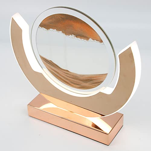 Fließendes Sandgemälde, Sanduhr-Kunst, dekorative Ornamente, bewegte Sandkunst, Sandlandschaft, fließende Sandbewegungslandschaft, 3D-Glas-Desktop-Raum-Ornament-Handwerk, Form von Bergen, Tälern, Dün von IvyTantor