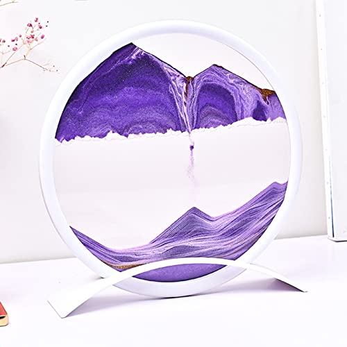 IvyTantor Fließendes Sandgemälde, 3D-Sanduhr-Kunst, dekorative Ornamente, Glasmalerei, Wohnzimmer, Büro, Desktop-Dekoration, Malerei mit Sockel, bewegliches Sandkunstbild, Sandlandschaft von IvyTantor