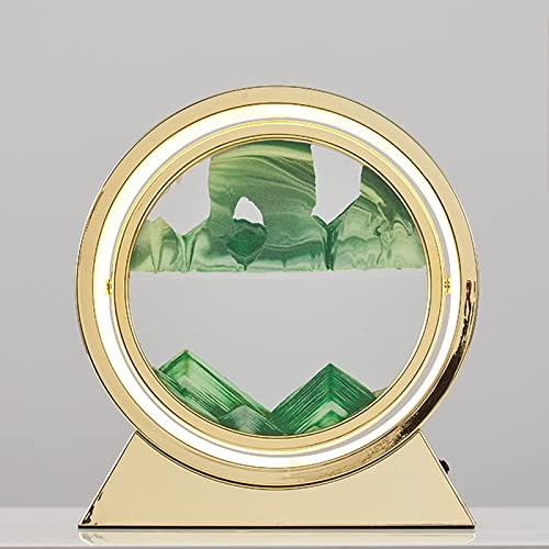 IvyTantor Fließendes Sandgemälde, 3D-Sanduhr-Kunst, dekorative Ornamente, bewegliches Sandkunstbild, 3D-Glas, Tiefsee-Sandlandschaft, fließender Sandrahmen, Desktop-Ornamente, 12-Zoll-Gemälde von IvyTantor