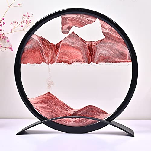 IvyTantor Fließendes Sandgemälde, Sanduhr-Kunst, dekorative Ornamente, Glasmalerei, Wohnzimmer, Büro, Schreibtisch-Dekoration, Malerei mit Sockel, bewegliches Sandkunstbild, Sandlandschaft von IvyTantor