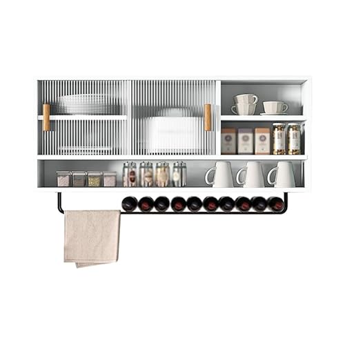 IvyTantor Hängeschränke Wandschrank mit Acryl-Schiebetür, Küchenregal, vielseitige Präsentation für Wohnzimmer, Esszimmer, Badezimmer (weiß, 120 x 50 x 28 cm) von IvyTantor