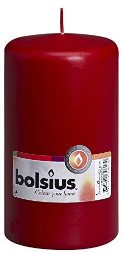 Ivyline 103623660183 Kerze, Pillar Candle 150 x 80, weinrot, Stück: 1 von bolsius