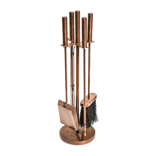 Ivyline Kaminbegleiter-Set aus antikem Kupfer mit Ständer, Zubehör für den Innenbereich, 50 x 15 cm (H x B) von Ivyline