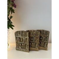 3Er-Set Vintage Buchstützen Mit Büchermotiv Aus Messing. Goldene, Antike Schwerem Messing Für Bücher - & Vintageliebhaber von IwaSchenke