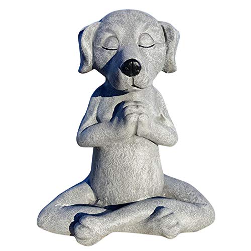 Ramadan Gartenfigur Hund Dekoration,Meditation Hund Statue-Yoga Hund Garten Dekor,Muttertag Gartendekoration Tiere, Kunstharz Dekofiguren, Frostfest,Garten Ornament Outdoor Dekor von Iwähle