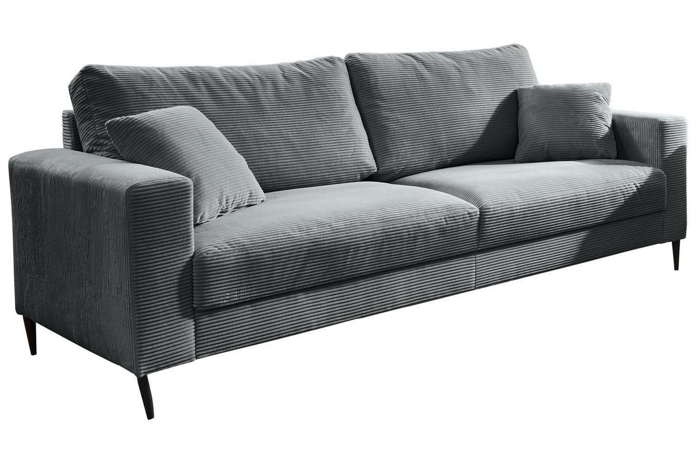 Iwaniccy 3-Sitzer BONO, Grau, Cordbezug, mit Kissen, B 214 x H 84 x T 94 cm Iwaniccy 3-Sitzer BONO, Grau, Cordbezug, mit Kissen, B 214 x H 84 x T 94 cm von Iwaniccy