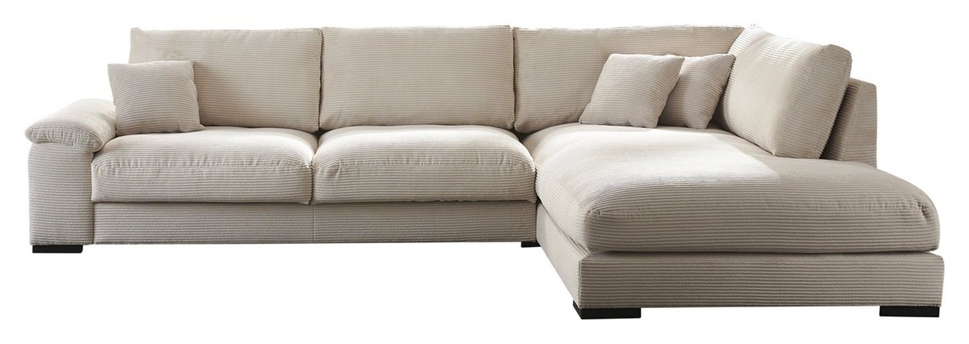 Iwaniccy Sofa ANGEL, B 333 cm, Creme, Cord, Metallfüße, Schaumstoffpolsterung mit Nosagunterfederung von Iwaniccy