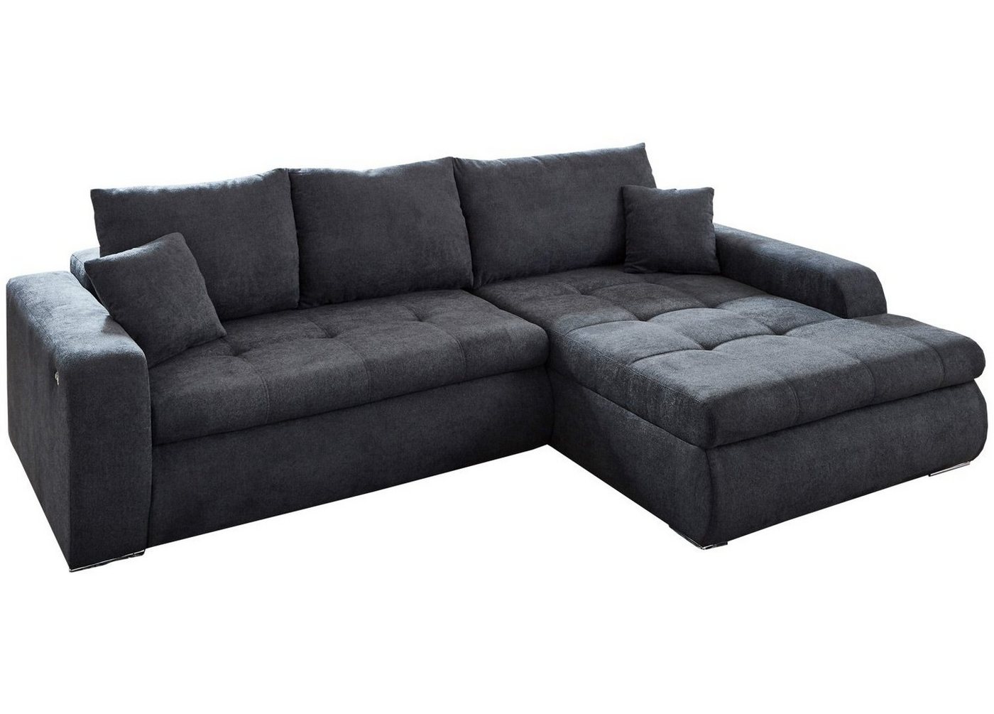 Iwaniccy Sofa FANCY, Grau, Stoffbezug, 272 x 89 x 196 cm, elektrische Sitztiefenverstellung von Iwaniccy