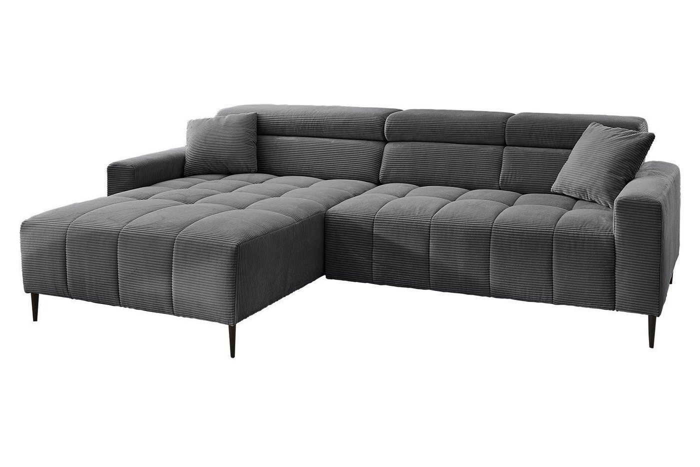 Iwaniccy Ecksofa SIMPLE, Grau, Cord, elektr. Sitztiefenverstellung, Kopfteilverstellung, B 256 x H 78 x T 180 cm Iwaniccy Ecksofa SIMPLE, Grau, Cord, elektr. Sitztiefenverstellung, Kopfteilverstellung, B 256 x H 78 x T 180 cm von Iwaniccy