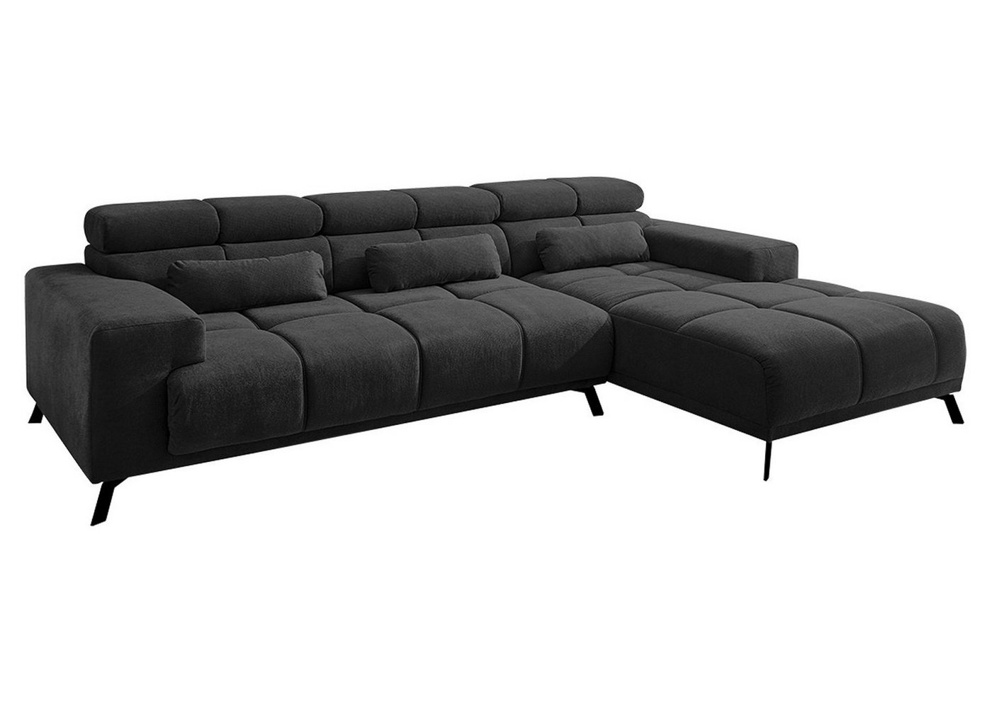 Iwaniccy Ecksofa SPEED, Schwarz, Flachgewebe, BxHxT 285 x 99 x 201 cm, elektrische Sitztiefenverstellung von Iwaniccy