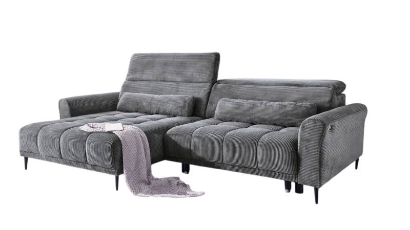 Iwaniccy Rundecke LOGAN ca. 179x277cm in Stoff Lincoln Cord dunkelgrau von Iwaniccy