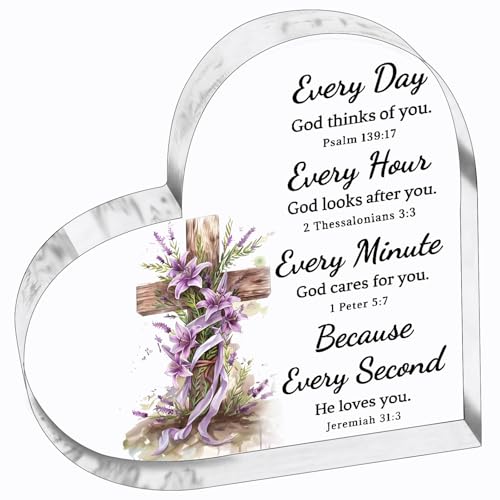 Religiöse Geschenke für Frauen, inspirierende, christliche Geschenke für Frauen, Taufgeschenke für Mädchen und Jungen, Bibelvers, Geschenke für Teenager, Mädchen, herzförmig, Acryl, von Iweca