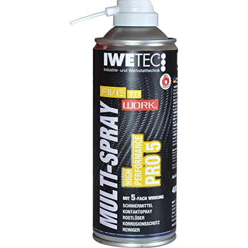 IWETEC Multi-Spray HighPerfomance Pro5 400 ml – 360° Sprühventil, Ohne Silikon & PTFE, Rostlöser & Schmiermittel, Kontaktschutz, Rostschutz, Reiniger von Iwetec