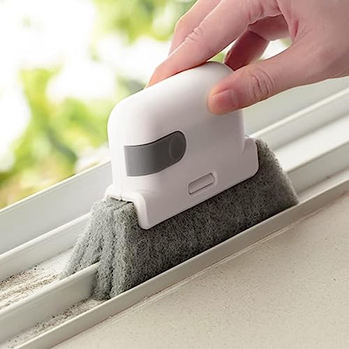 Iwinna Fensterrillen-Reinigungsbürste – 2-in-1 Fensterschlitz-Reinigungs-Rillenbürste – Reinigung von Fensterrutschen, Fußleisten, Rissen und Ecken – Schaumstoffbürste mit langem Griff – 2 Stück von Iwinna