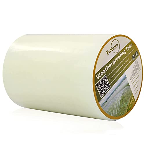 Iwinna Polytunnel Reparatur Klebeband, Klebebänder Reparaturband Transparent Wasserdichte geeignet für eschichtetes Zelt markisen Pavillon flicken, Gewächshaus(150-25) von Iwinna
