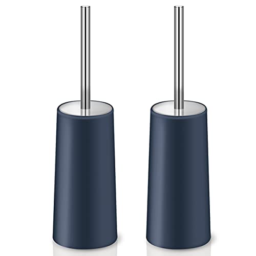 IXO Toilettenbürste und Halter, 2 Stück, Toilettenbürste mit langem Griff aus 304 Edelstahl, Toilettenschüsselbürste für Badezimmer, Toilette, ergonomisch, elegant, langlebig (blau) von Wsedor