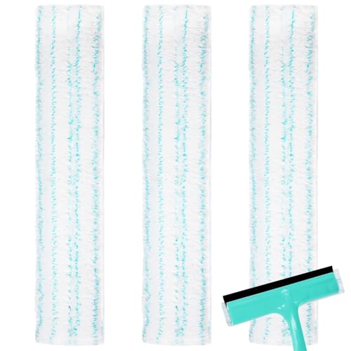 3 Stück Fensterwischer Ersatzpads für Leifheit fensterwischer Window & Frame Cleaner L, Squeegee Pad, Mikrofaser Ersatz Bezug, Kompatibel Mit Leifheit Fensterwischer von Ixydor