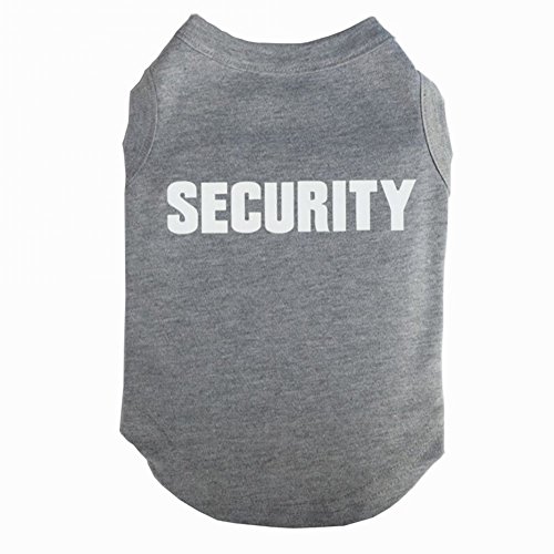 Hundehemd T-Shirts Welpe Sommerkleidung Hund Tank Top Weste Security Schweißhemd für kleine Hund mittlere Hundekatze (L, Grau) von Izefia