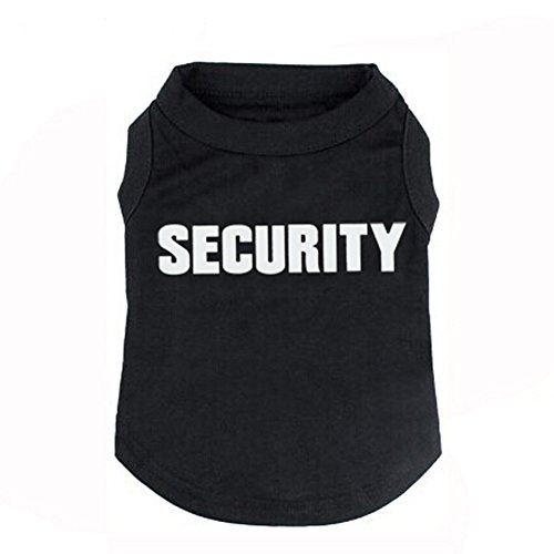 Hundehemd T-Shirts Welpe Sommerkleidung Hund Tank Top Weste Security Schweißhemd für kleine Hund mittlere Hundekatze (L, Schwarz) von Izefia