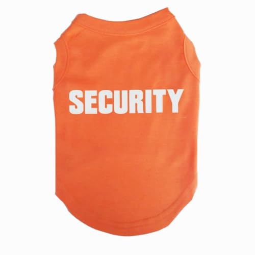 Hundehemd T-Shirts Welpe Sommerkleidung Hund Tank Top Weste Security Schweißhemd für kleine Hund mittlere Hundekatze (S, Orange) von Izefia