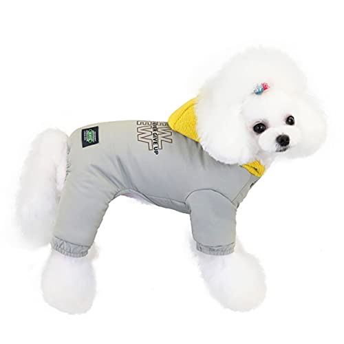 Hundemantel Kaltwettermantel Winddichte Jacke 4 Beine Warmer Hundeoverall Winter Dicke Kleidung Schneesicherer Hundemantel für Kleine Hundekatze von Izefia