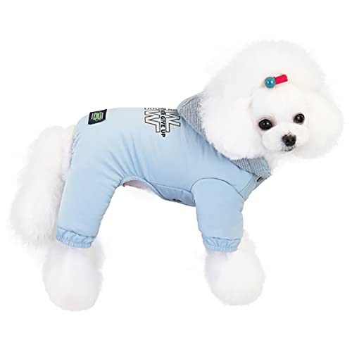 Hundemantel Kaltwettermantel Winddichte Jacke 4 Beine Warmer Hundeoverall Winter Dicke Kleidung Schneesicherer Hundemantel für Kleine Hundekatze von Izefia