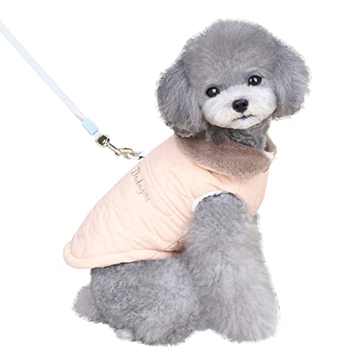 Izefia Hundemantel Kaltwettermantel Winddichte Jacke Fleece Warmer Hundepullover Winter Dicke Kleidung Dicke Weste Pelzkragen Tanktop Hundemantel für Kleine Hunde Hittelgroße Katzen von Izefia