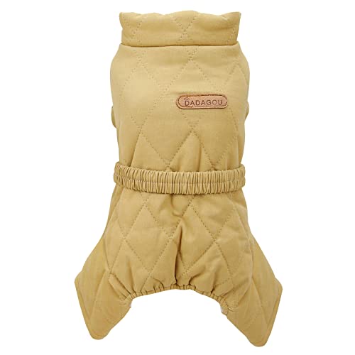 Izefia Hundemantel Winddichte Jacke Kalter Wettermantel 4 Beine Warmer Hundeoverall Dicker Wintermantel Schneefeste Kleidung Hundemantel aus Baumwolle für Kleine Hunde Mittlere Katzen von Izefia